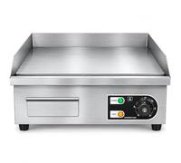 Commercial Electric Griddle Hotplate, Stainless Steel Countertop BBQ Grill | 8mm cold-rolled plate, 50-300°C temperature control, removable grease tray and large cooking surface for catering use.