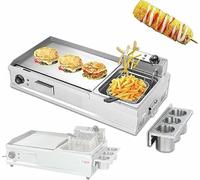 Commercial Electric Griddle Plate, Countertop Flat Top Grill For Cooking, Versatile Deep Fryer And For Home And Restaurant Use, Ideal For Breakfast And Lunch