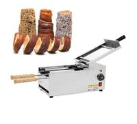 Commercial Electric Ice Cream Cone and Chimney Cake Roll Maker, 2-Station Baking Oven, 1500W Toasting for Bread Rolls