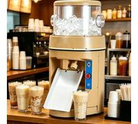 Commercial Electric Ice Crusher Machine, with Auto Reverse Anti-Jam Snow Cone Maker and Adjustable Texture Knob, for Milk Tea Shops, Dessert Stores