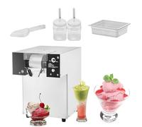 Commercial Electric Ice Shaver Crusher Machine, Adjustable Speed for Shaved Snow Cone Making, High Capacity 130kg/h, Stainless Steel Construction