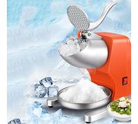 Commercial Electric Ice Shaver Dual-Blade Snow Cone Machine 85kg/h | Copper motor construction in a compact ABS and aluminum alloy body, finished in bright yellow for countertop service