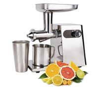 Commercial Electric Masticating Juicer, Cold Press Juicer Machine with 2 Cups, Automatic Juice Re sidue Separation, Discharge Port Tightness Adjustable, for Kitchen Fruits Vegetables