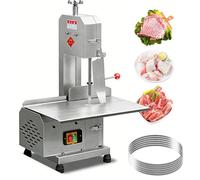 Commercial Electric Meat Band Saw Machine for Bone Cutting, 750W Table Saw with 6 Blades, Ideal for Ribs, Pork, and Beef Processing