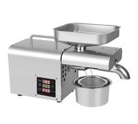 Commercial Electric Oil Press Machine Automatic Nut Healthy Oil Extractor Household Digital Control Stainless Steel Cold/Hot Oil Expeller for Corn Coconut Peanut Sunflower Seeds 3-6Kg/H 610W