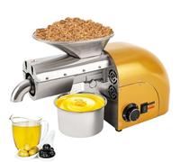 Commercial Electric Oil Press Machine for Cold Hot Extraction, Stainless Steel Adjustable Temperature, Ideal for Cocoa Beans, Seeds, and Grains