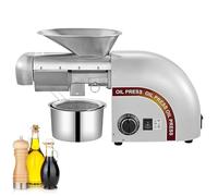 Commercial Electric Oil Press Machine for Cold Hot Extraction, Stainless Steel Adjustable Temperature, Ideal for Cocoa Beans, Seeds, and Grains