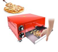 Commercial Electric Pizza Oven 1000W, 12-Inch Portable Tabletop Design with Insulated Handle, Crumb Tray, 360° Heat for Parties and Outdoor Cooking