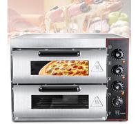 Commercial Electric Pizza Oven, 40L Double Layer, 16" Pizza Stone, Multipurpose Toaster Bake Broiler for Restaurant and Home Use, 110V/220V 3000W
