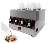 Commercial Electric Sauce Warmers for Heating Chocolate, Butter, and Jam, Double-Row Dispenser for Food Service and Catering, Perfect for Restaurants and Events