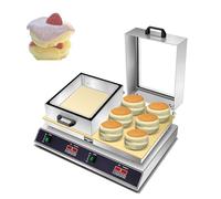 Commercial Electric Souffle Pancake Maker with Adjustable Temperature Control for Home and Restaurant Use