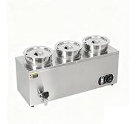 Commercial Electric Stockpot with Steam Function, 4L Stainless Steel Tabletop Food Warmer, Adjustable Temperature 86-185°F, Boil-Dry Protection