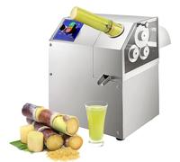 Commercial Electric Sugarcane Juicer - 220V Sugar Cane Press Machine with 3 Stainless Steel Rollers for Ginger Juice Extraction