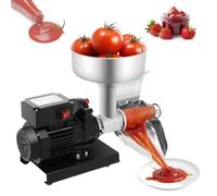 Commercial Electric Tomato Sauce Maker, Stainless Steel Strainer Machine with Large Funnel & Trough Brace, Ideal for Homemade Strawberry, Blueberry Sauces