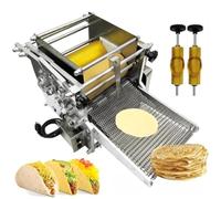 Commercial Electric Tortilla Making Machine, with Non-Stick Coating, Heavy Duty Electric Tortilla Maker Adjustable Thickness 1-5mm, for Corn Tortilla, Pizza Base