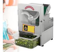 Commercial Electric Vegetable Cutter, Multi-Function Scallion Slicer with Receiving Tray, 150kg/H Capacity, 7cm Wide Feed Port, 1.5-35mm Adjustable Thickness