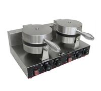 Commercial Electric Waffle Maker Nonstick Round Double Plate Restaurant Catering
