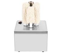Commercial Electric Wine Glass Polisher, 3 Microfiber Brush Electric Polisher, Glassware Wiping Machine with Heated Dryer, for Bars, Cafes Three brush heads