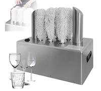 Commercial Electric Wine Glass Polisher Winery Wine Glass Polishing Machine Polishing Cloth and Hot Air Drying Glassware Polishing Machine for Bars (8 )