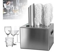 Commercial Electric Wine Glass Polisher Winery Wine Glass Polishing Machine Polishing Cloth and Hot Air Drying Glassware Polishing Machine for Bars (5 )
