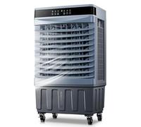 Commercial Evaporative Air Cooler, 3-in-1 Air Cooling Fan with 3 Speeds, 120° Auto Oscillation, 4 Ice Boxes, Large Capacity Tank for Home and Industrial Use