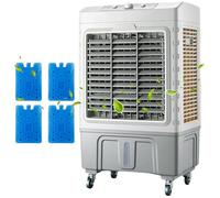 Commercial Evaporative Air Cooler Fan 3 in 1 Air Conditioner 3 Fan Speeds, 120° Oscillation Portable Cooling Fan for Large Rooms, Commercial Use, Outdoor with 4 Ice Packs