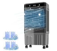 Commercial Evaporative Air Cooler Fan, 4500 CFM Swamp Cooler with 13 Gallon WaterTank, Portable Air Cooler with 3 Speeds, 4 Ice Box for Large Rooms, Factory, Outdoor Use