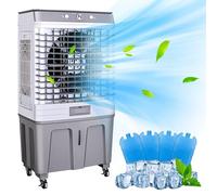 Commercial Evaporative Air Cooler Fan, Industry Humidifier Swamp Cooler with 80L Large Water Tank, 3-in-1 Air Conditioner with 3-Speed, 110° Oscillation, for Garage, Yard, Commercial Use