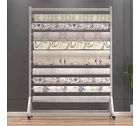 Commercial Fabric Display Rack - Floor-Standing Organizer for Home, Office & School - Ideal for Storing Blueprints, Posters & Architectural Samples (White)