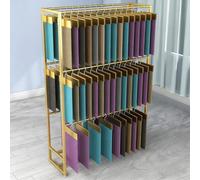 Commercial Fabric Roll Storage Rack with Adjustable Hanging Rod, Floor-Standing Metal Organizer for Vinyl Spool, Leather Roll, Window Film