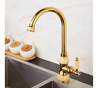 Commercial Farmhouse Kitchen Faucet Rose Gold Brass Mixer Tap with Luxury Jade Hot Water Sink Faucet for Stylish Cooking and Bar Use (Gold with Hose Size 9),Gold,with Hose Size 9,16