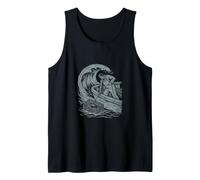 Commercial Fisherman Deck Haul Linocut Art Tank Top