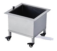 Commercial Floor Mop Sink Mobile Stainless Steel with Rollers Heavy Duty Slop Basin for Balcony Bathroom Service