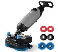 Commercial Floor Scrubber Machine, 3 in 1 Walk-Behind Floor Cleaner Polisher, with 2 Brushes & Tanks, 90-120 Min Battery, Coverage Area 1000 m²/h, for Concrete, Tile & Sealed Floors
