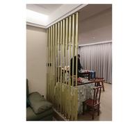 Commercial Floor-to-Ceiling Room Divider Partitions - 10 Pcs Removable Metal Gold Screens 4.8ft Tall Wall Post Separator for Home & Office Spaces