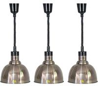 Commercial Food Heat Lamp, Stainless Steel Buffet Warmer, Adjustable Cable Length 60-180cm, Explosion-proof Infrared Light Bulb, 2 pcs
