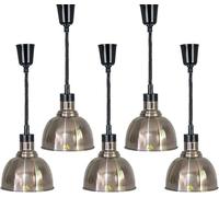 Commercial Food Heat Lamp, Stainless Steel Buffet Warmer, Adjustable Cable Length 60-180cm, Explosion-proof Infrared Light Bulb, 2 pcs
