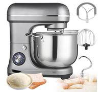 Commercial Food Mixer 2000W Heavy Duty - 10L Large Capacity Stand Mixer w/ 8 Speeds & 3 Attachments (Dough/Mixing Hooks+Egg Beater) for Bakeries Restaurants Pizzerias Schools