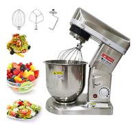 Commercial Food Mixer with Dough Hook, 5L/7L/10L 300W/500W Stainless Steel Stand Mixer, 3 Speed Electric Dough Mixer, Pizza Bakery Multifunction Blender, for Baking Bread and Cakes