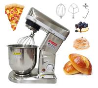 Commercial Food Mixer with Dough Hook, 5L/7L/10L Capacity, 300W/500W Stainless Steel Stand Mixer, 3 Speed Electric Dough Mixer, Electric Dough Mixer for Bread and Cake Preparation