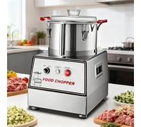 Commercial Food Processor 1400RPM, Stainless Steel Vegetable Chopper, Multifunctional Meat Grinder with S-Shaped Blade, 10L Capacity for Food Preparation