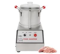 Commercial Food Processor, Electric Vegetable Chopper, 1400RPM, Stainless Steel, Clear Lid, Removable Bucket, Emergency Stop Button, Ideal for Restaurants and Home Kitchens