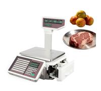 Commercial Food Scale with Printer 30kg, Digital Price Computing Scale for Retail, 66lb Meat Scale with 71 PLU Keys, Electronic Weighing Scale for Butcher Shop