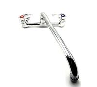 Commercial Food Service Wall Mount Faucet w/ 12" Spout for 3 Bay Sinks