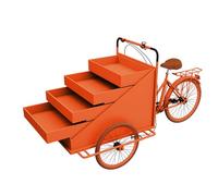 Commercial Food Trailer with 4-Tier Display Drawers, Ideal for Street Snacks Vending and Multi-Purpose Retail Use