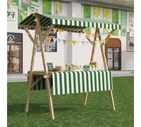 Commercial Food Trucks, Portable Market Stalls, Lockable Wheels, Multi-purpose Display Racks, Foldable Retail Kiosks, Ideal For Outdoor Vendors(Dark Green,120cm/47.2in)