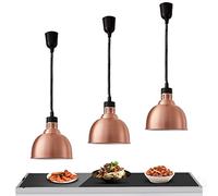 Commercial Food Warmer Heat Lamp 250W, Adjustable 60-180CM, 25cm Diameter, 3PCS, Ideal for Parties, Buffets, Hotel Kitchen, Keep Food Warm Efficiently