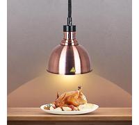 Commercial Food Warmer Lamp, Adjustable Hanging Food Heat Lamps, Retractable Heat Lamps Catering for Fried Food, Ajustable Height 60-180cm, Red Bronze(Color:25cm)