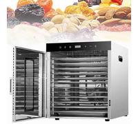 Commercial Freeze Dryer with 10 Layers, 24H Timer & Temperature Control, 360° Fan for Preserving Fruits, Vegetables, Meat, Seafood