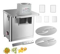 Commercial French Fry Cutter,Vegetable Fruit Dicer, French Fry Potato Cutter Chipper with Include 6 Blades, Three-Function Dicing, Slicing, Cutting French Fries, Inlet 12.5 x 9.4 cm